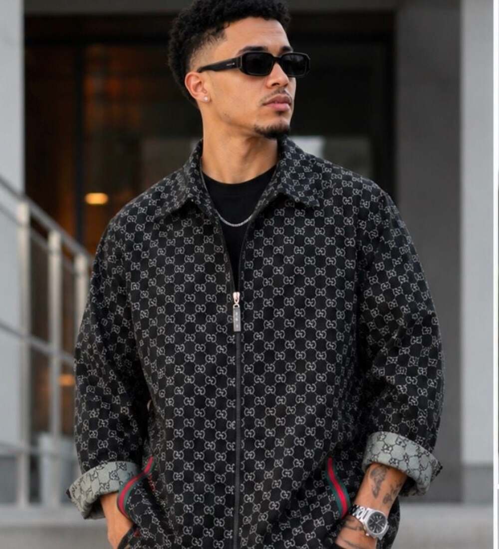 Vintage Y2K The Hip-Hop Elements T.H.E. Men’s XL Black Monogram Zip Shirt